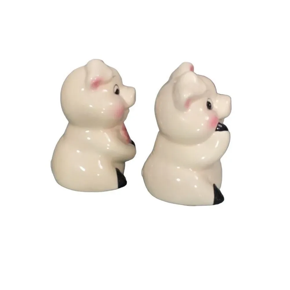 Pigs in Love Salt and Pepper Shaker Set Gloss Finish Farm Animal 3.5”